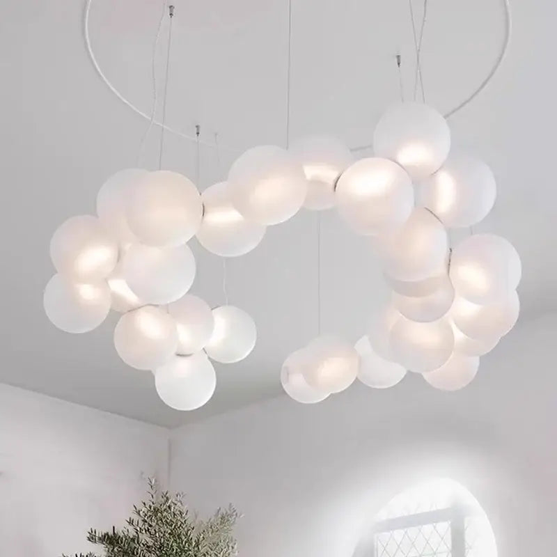 Nordic Acrylic Ball Ceiling Chandelier for Living Room Bedroom Hall Pendant Lamp Minimalist Decor Indoor Lighting
