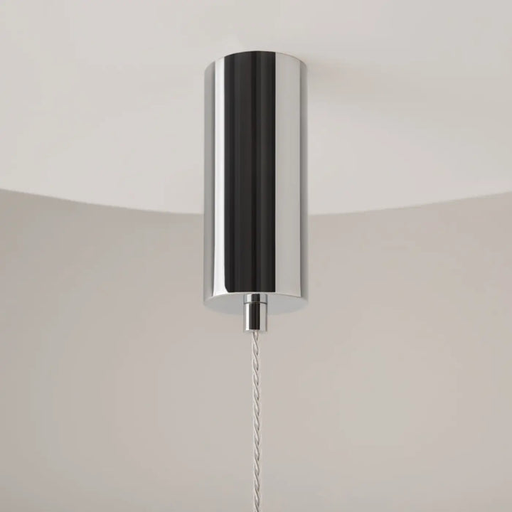Suspension ordo tube en chrome avec cordon tressé pour éclairage moderne et design contemporain