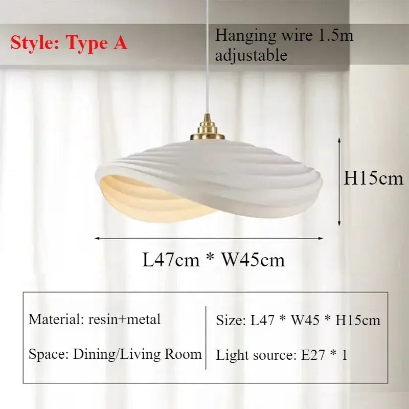 Suspension organique blanche design sculpté style élégant