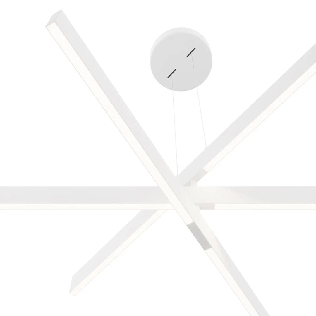 Suspension origami led blanche moderne avec lames orientables et monture circulaire au plafond