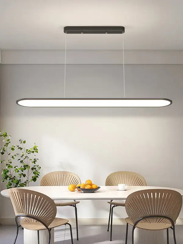 Suspension Ovale Minimaliste À LED Pour Intérieur Moderne Épuré


