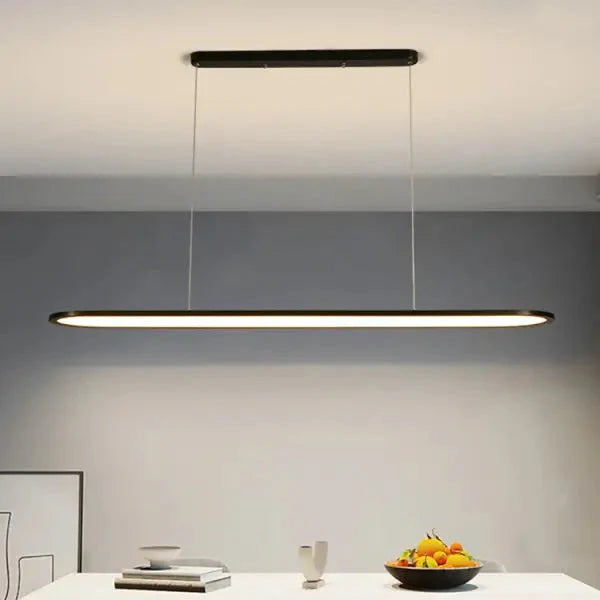 Suspension Ovale Minimaliste À LED Pour Intérieur Moderne Épuré


