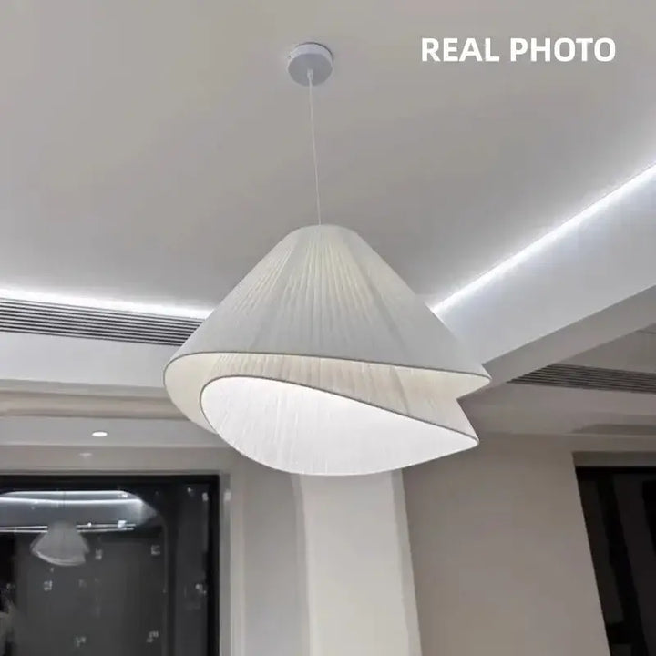 Nordic Cream Style Fabric Dining Table Pendant Lamp Living Room Kitchen E27 Chandeliers Lighting Bedroom Hanging Light
