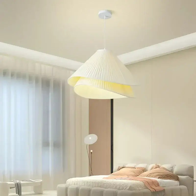 Nordic Cream Style Fabric Dining Table Pendant Lamp Living Room Kitchen E27 Chandeliers Lighting Bedroom Hanging Light