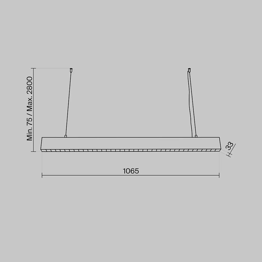 Suspension luminaire points lumineux avec barre noire et deux cordons suspendus au-dessus d’un îlot pour un style minimaliste
