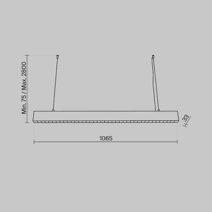 Suspension luminaire points lumineux avec barre noire et deux cordons suspendus au-dessus d’un îlot pour un style minimaliste