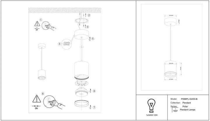 Suspension polar petit disque en métal et translucide avec design cylindrique pour éclairage moderne