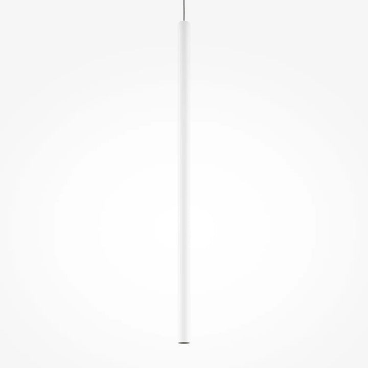 Suspension pro tube lumineux blanc cylindrique minimaliste en finition mate pour éclairage au-dessus d’un espace contemporain