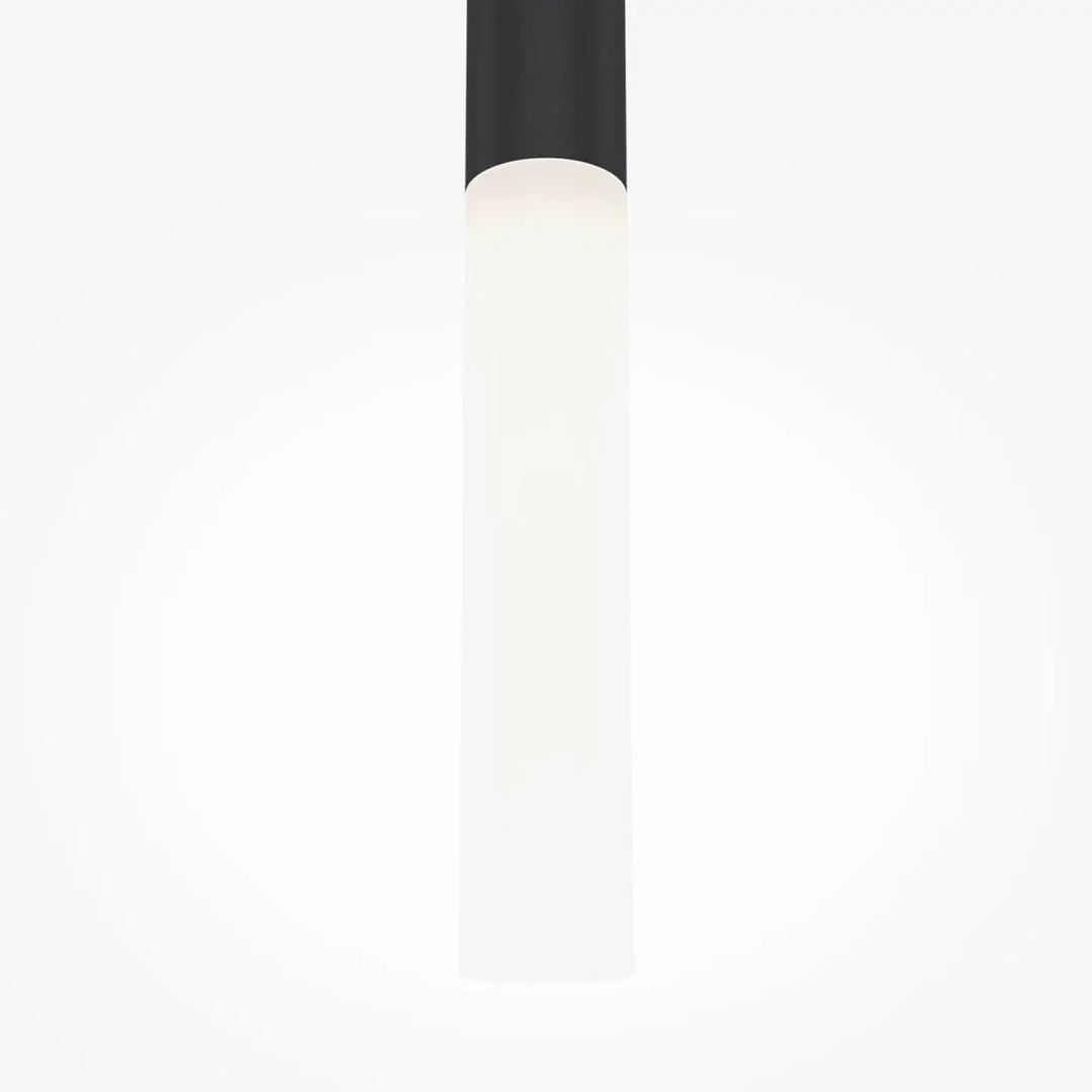 Suspension luminaire pro shade tube biseauté noir cylindre avec diffuseur en verre dépoli pour éclairage intérieur