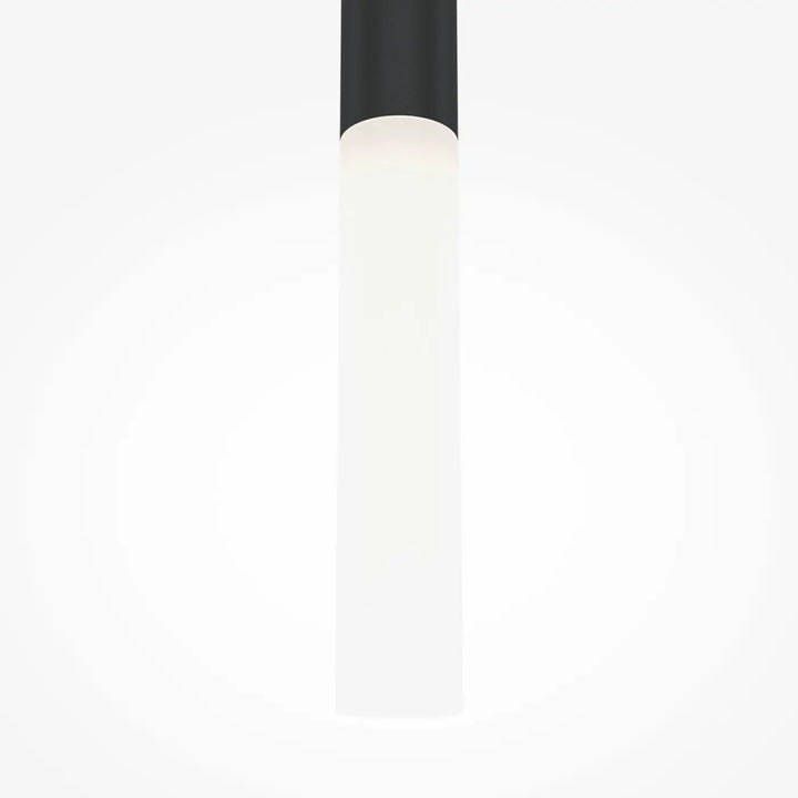 Suspension luminaire pro shade tube biseauté noir cylindre avec diffuseur en verre dépoli pour éclairage intérieur