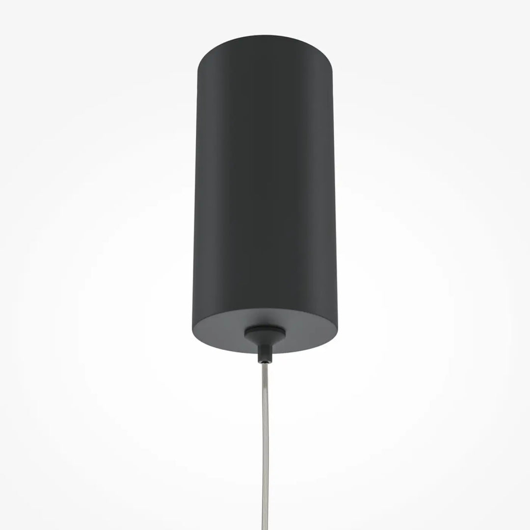 Suspension pro shade cylindrique noire avec finition mate et câble métallique fin pour éclairage suspendu