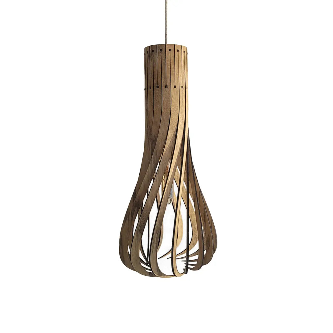 Suspension püntakapanel en bois fsc avec design sculptural moderne en lattes entrelacées naturelle bois fsc