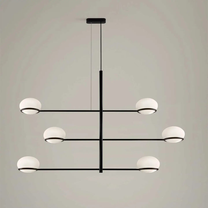 Suspension Coco à six globes en polycarbonate blanc