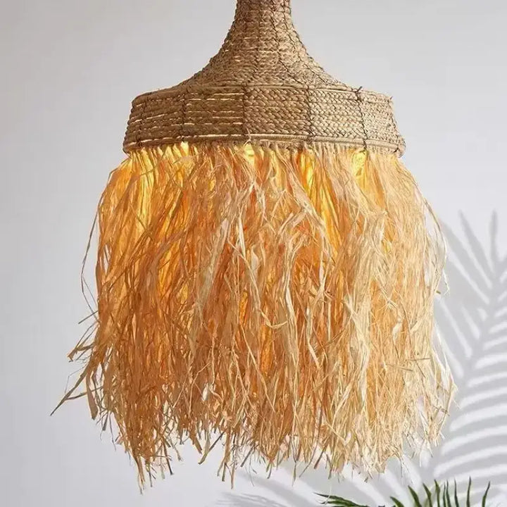 New Design Handmade Woven Rattan Grass Thailand Japanese Simple Natural Australia House Popular Pendant Lamps Lights