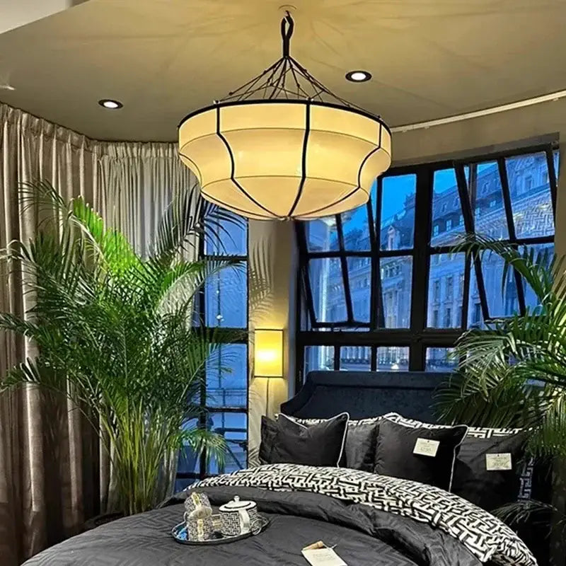 Suspension Ronde Design Noir Et Blanc Style Contemporain