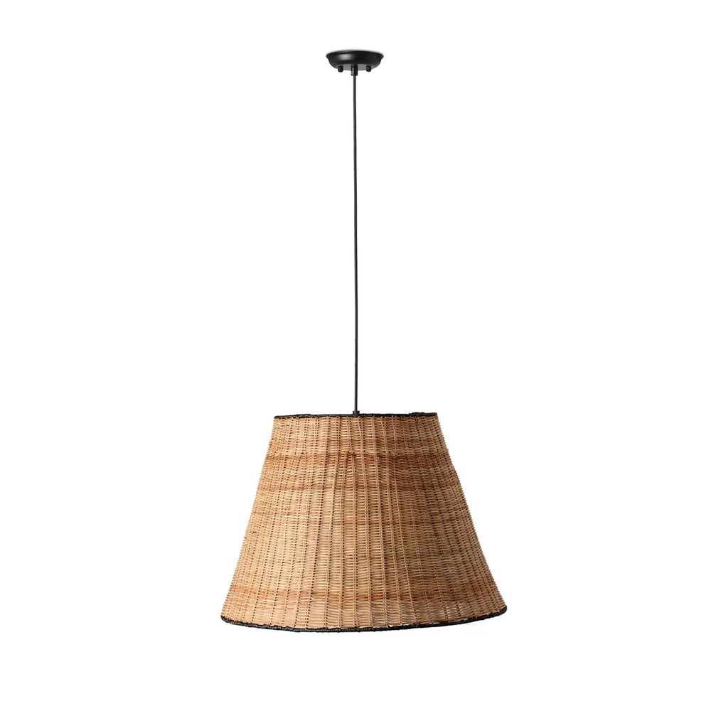 Suspension Sumba noire et rotin de Faro Barcelona