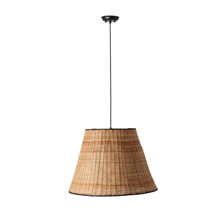 Suspension Sumba noire et rotin de Faro Barcelona
