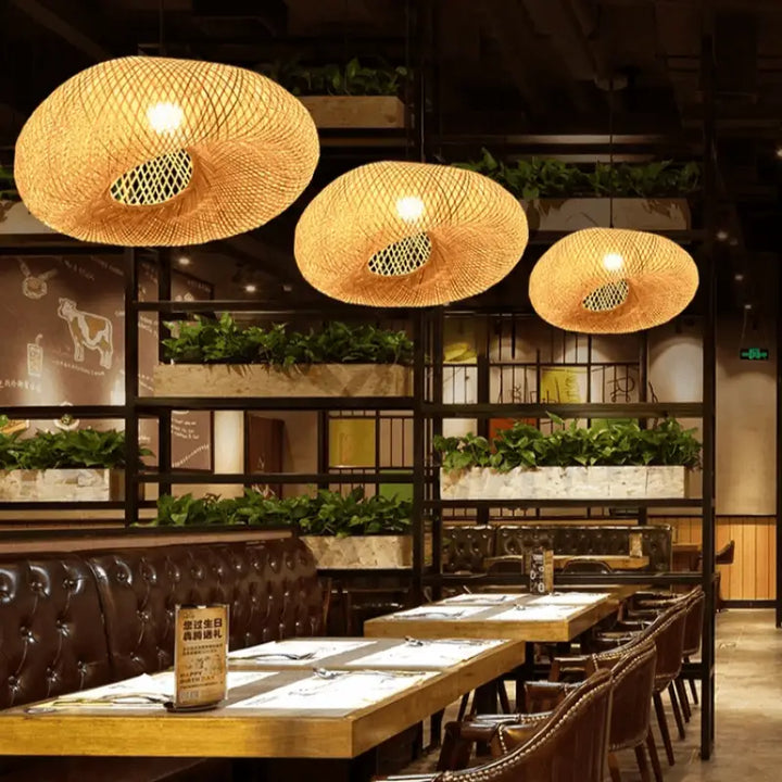 Suspension Rotin XXL Design Naturel en Bambou