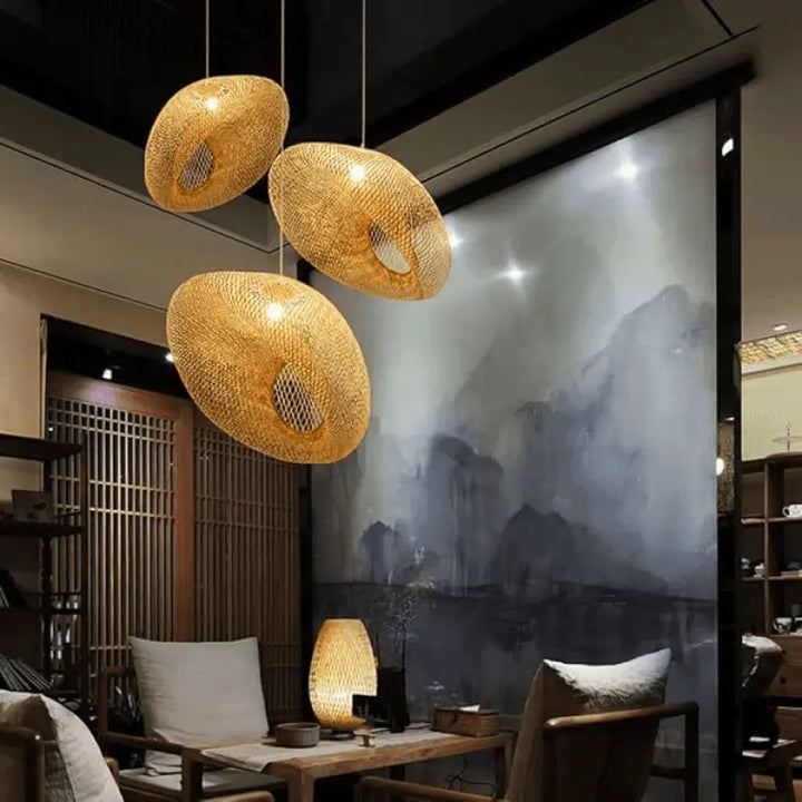 Suspension Rotin XXL Design Naturel en Bambou