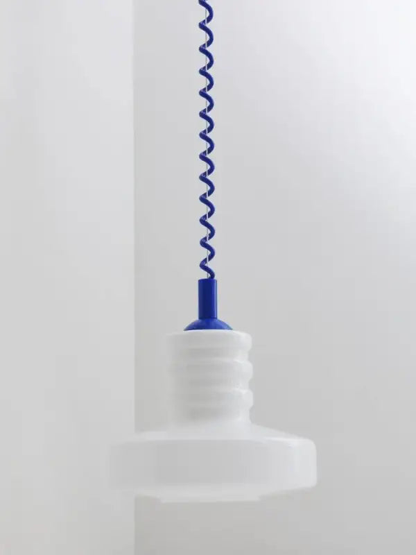 Suspension scandinave Verre Blanc et Câble Torsadé 