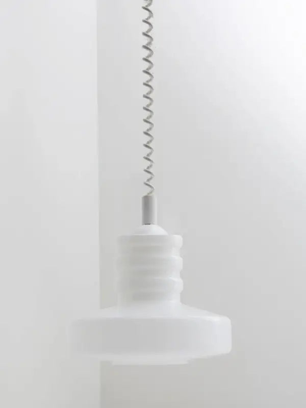 Suspension scandinave Verre Blanc et Câble Torsadé 