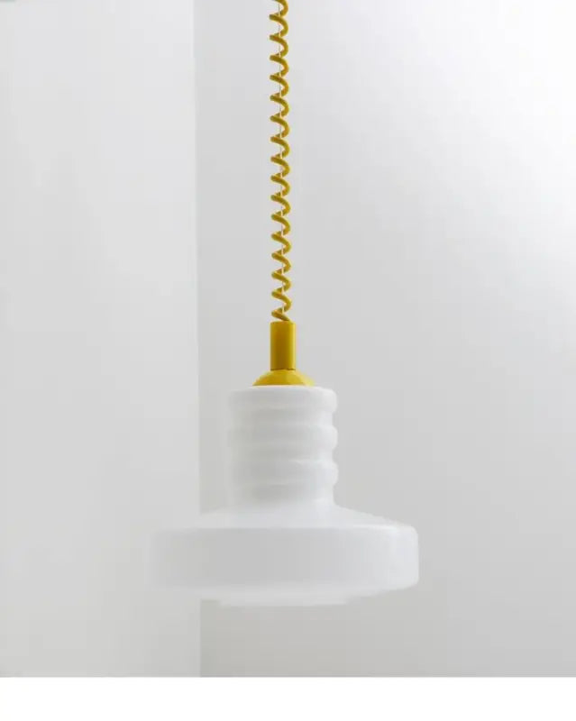 Suspension scandinave Verre Blanc et Câble Torsadé 