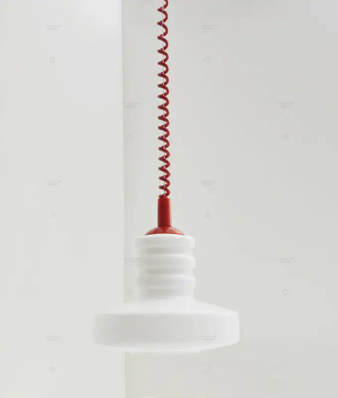 Suspension scandinave Verre Blanc et Câble Torsadé 