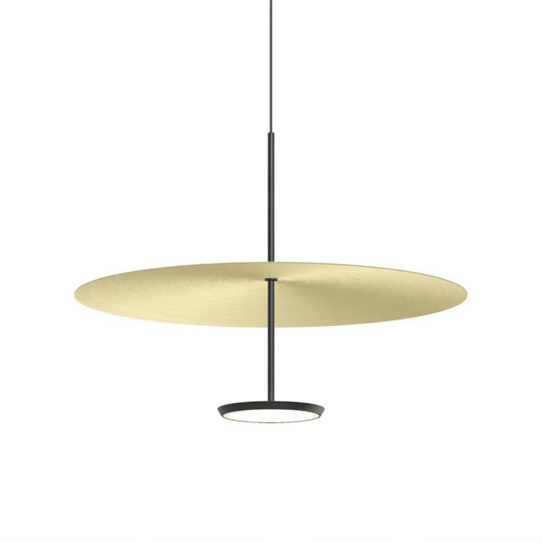 Suspension Sky Dome, abat-jour en laiton et corps noir mat, 61 cm