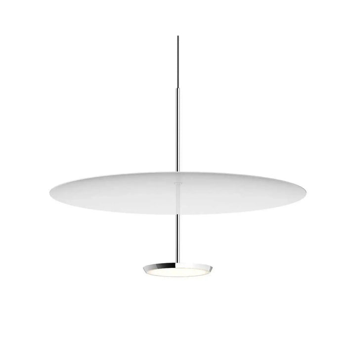 Suspension Sky Dome, abat-jour blanc et corps aluminium poli, 61 cm