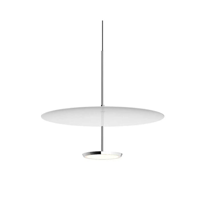 Suspension Sky Dome, abat-jour blanc et corps aluminium poli, 45,8 cm