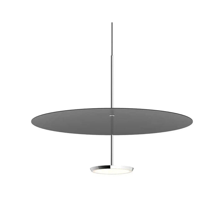 Suspension Sky Dome, abat-jour noir et corps aluminium poli, 61 cm