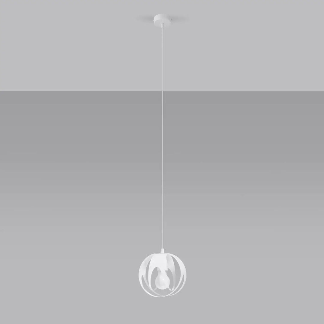 Suspension Luminaire blanc éteinte, vue rapprochée