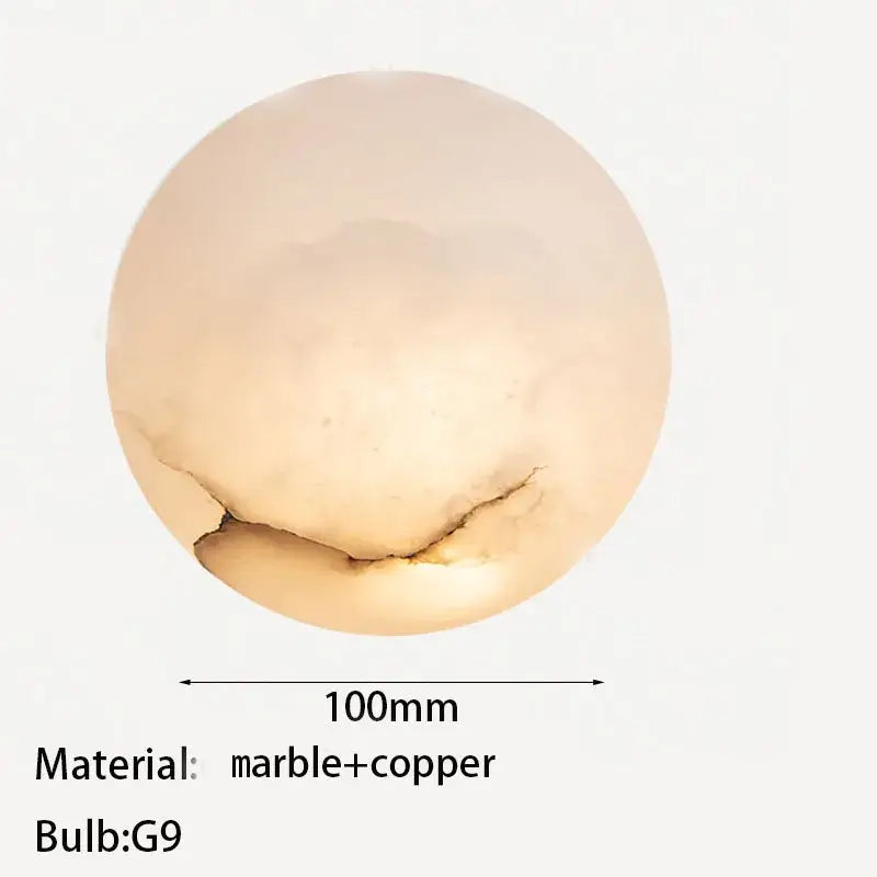 Suspension sphère lumineuse moderne blanc doré élégant