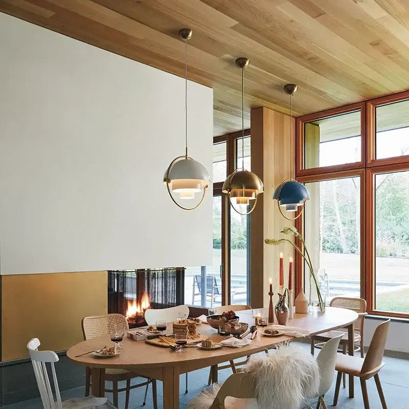 Suspension sphérique métal chromé style industriel moderne pour cuisine