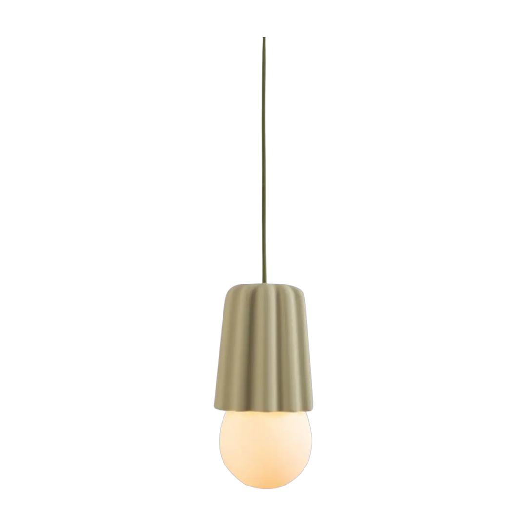 Suspension Stucco No. 1 en céramique vert pistache #couleur_vert
