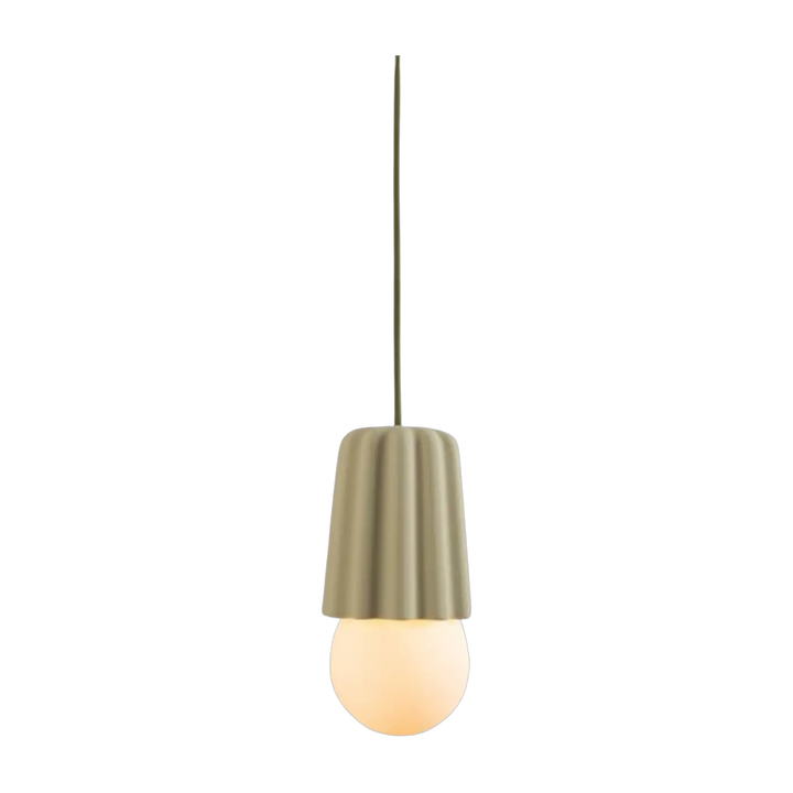 Suspension Stucco No. 1 en céramique vert pistache #couleur_vert