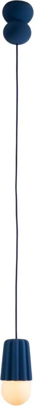 Suspension Stucco No. 1 bleu lapis avec son ampoule globe #couleur_bleu