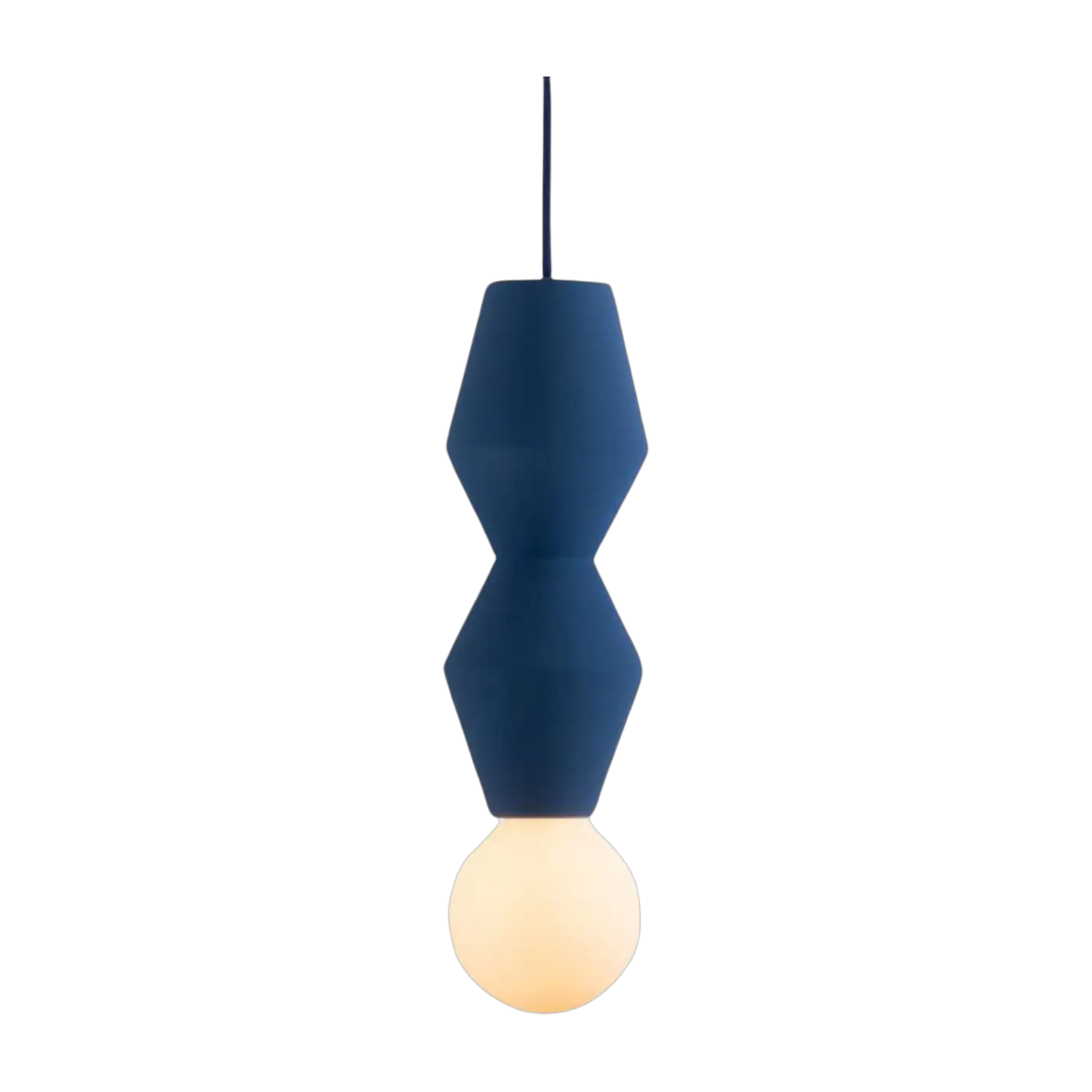 Suspension Stucco No. 2 en céramique bleu lapis #couleur_bleu