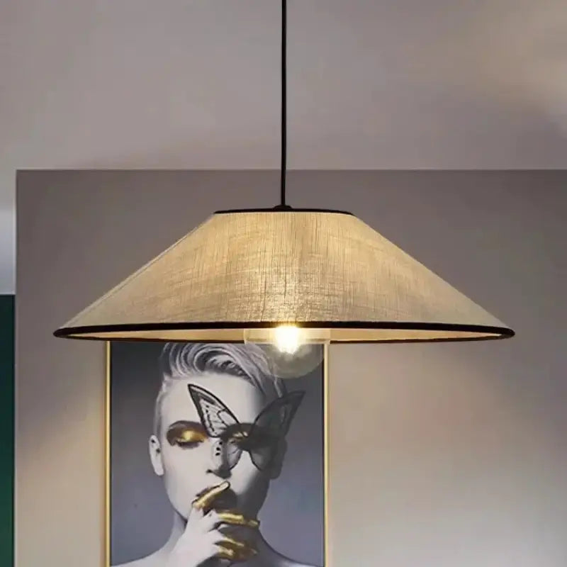 Suspension Tamisée En Lin Beige Pour Salon Ou Chambre

