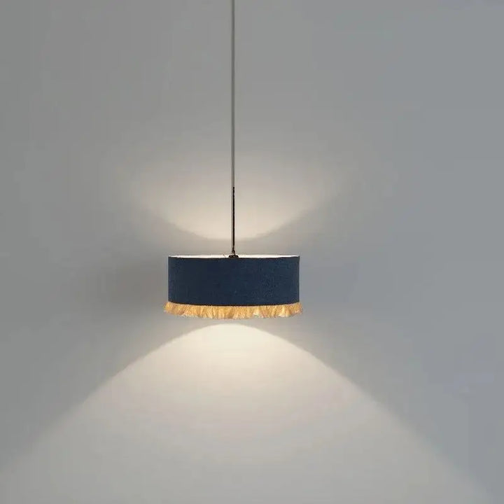 Suspension tissu avec franges vertes style vintage décor