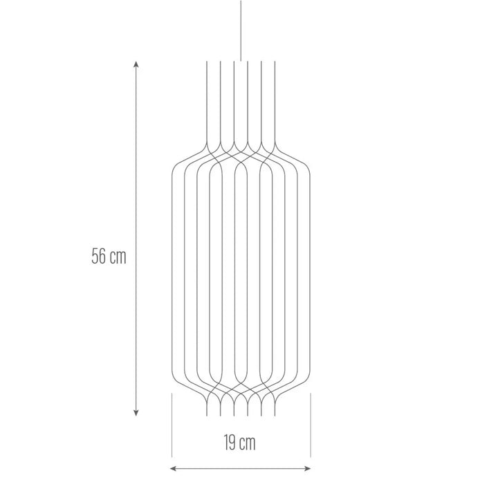 Suspension tjinkwe fråd piatoni 56 cm en métal fin en design linéaire minimaliste bois fsc