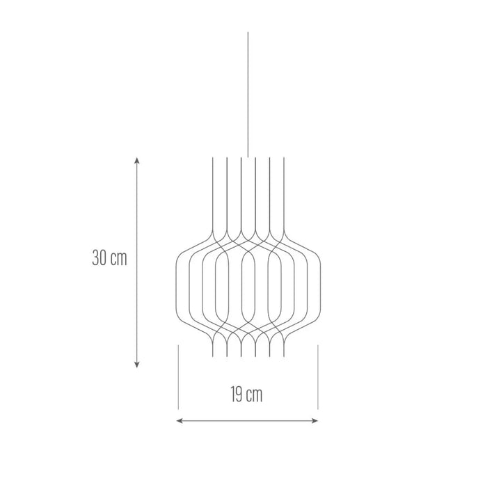 Suspension tjinkwe fråd piatoni 30 cm tall en métal fin avec design géométrique moderne bois FSC