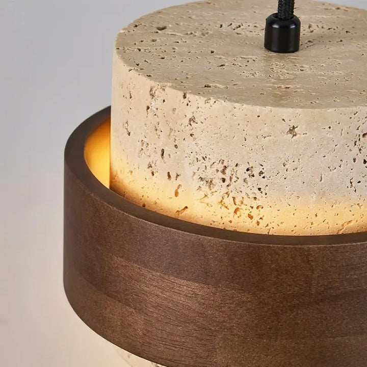 Suspension Travertin Et Bois Moderne Pour Ambiance Zen

