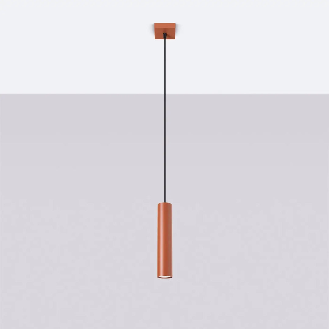 Suspension Lagos à tube en acier lisse ocre rouge, éteinte