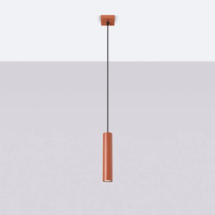 Suspension Lagos à tube en acier lisse ocre rouge, éteinte