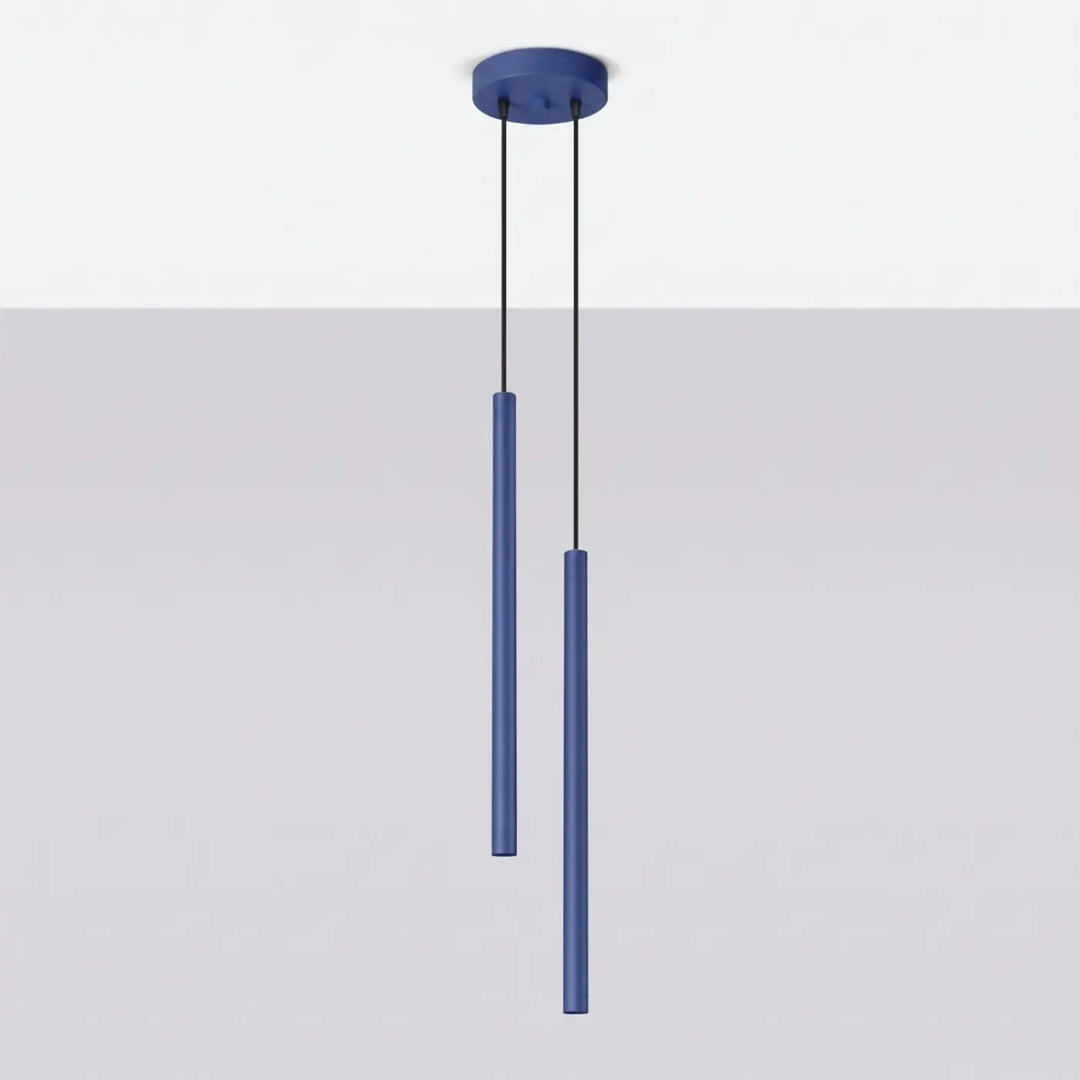 Suspension Pastelo à tube fin outremer, éteinte