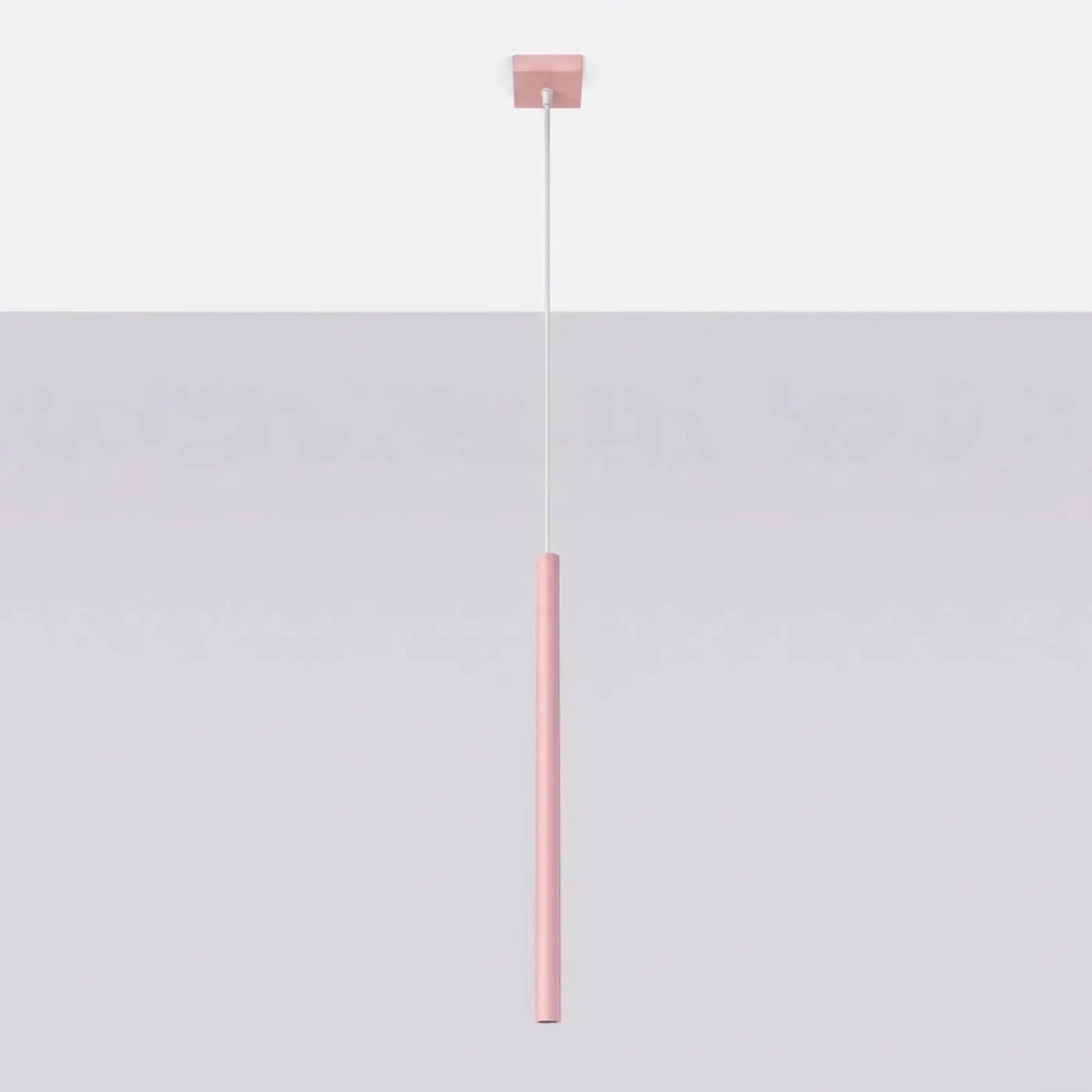Suspension Pastelo à tube fin rose, éteinte