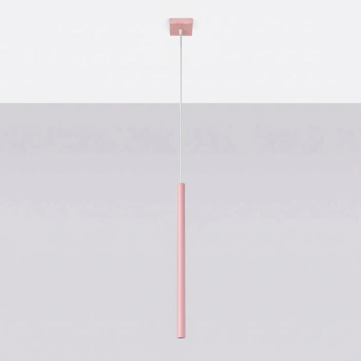 Suspension Pastelo à tube fin rose, éteinte