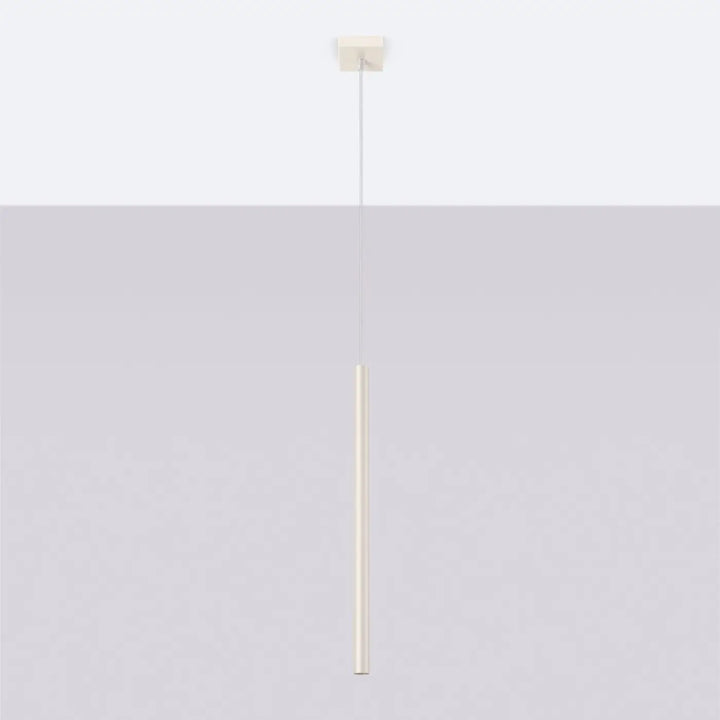 Suspension Pastelo à tube fin beige, éteinte