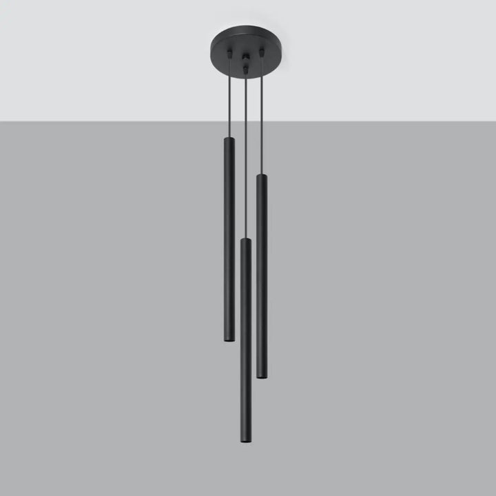 Suspension Pastelo à tube fin noir, éteinte